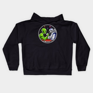 Alien Astronaut Arm Wrestling Kids Hoodie